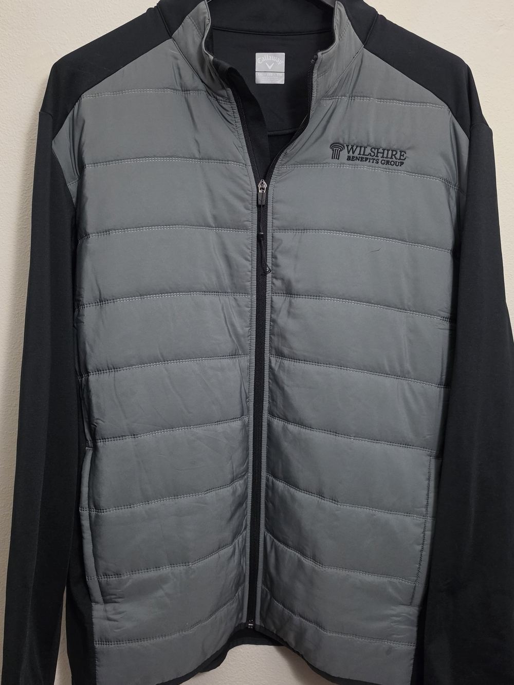 Callaway Men's Gray and Black Quilted Puffer Jacket